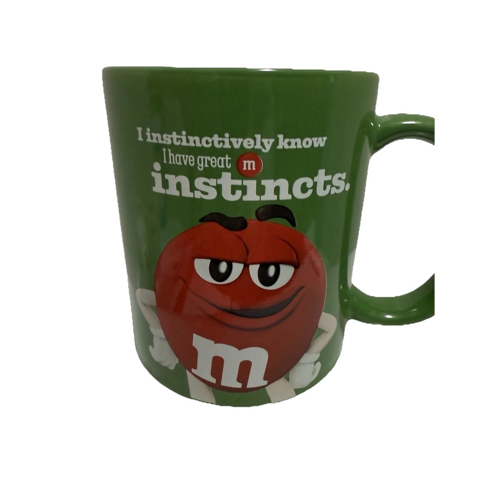M&M'S Red GREEN I Instinctively know I have great instincts COFFEE MUG CUP